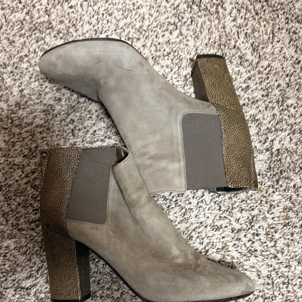 Lanvin Gray Brown Suede Ankle Boots 37.5